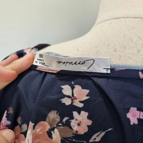 Lorraine Multicolour Floral Frill Hem A-Line Dress Size 16 - Picture 7 of 8